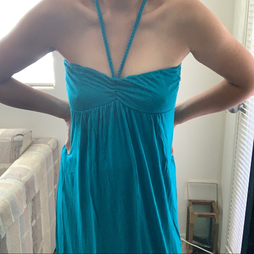 Forever21 Strapless Maxi Dress Medium in Teal